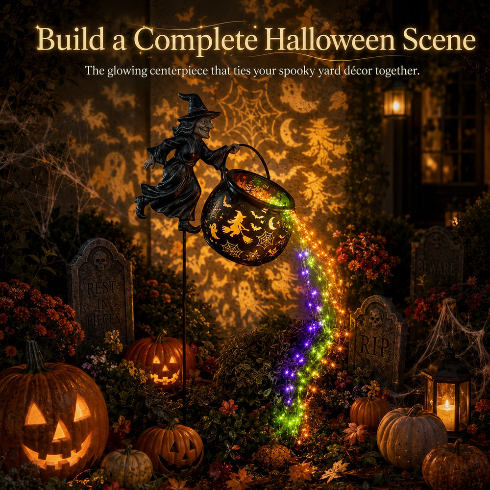 🎁Today 49% OFF🎁Halloween Witch Cauldron Garden Light