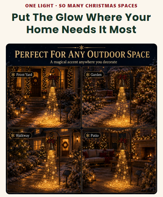 🔥Hot Sale 40% OFF🎄 Christmas Bell Cascade Solar Yard Light✨